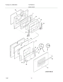 13 - Oven Door parts for Frigidaire Range PLCF489CCD from AppliancePartsPros.com