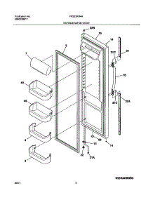 05 - Refrigerator Door parts for Frigidaire Refrigerator FRS23KR4AQ2 from AppliancePartsPros.com