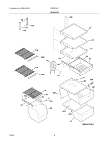 09 - Shelves parts for Frigidaire Refrigerator FRS23R4CQ7 from AppliancePartsPros.com