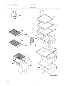 09 - Shelves parts for Frigidaire Refrigerator FRS6R5EMB3 from AppliancePartsPros.com