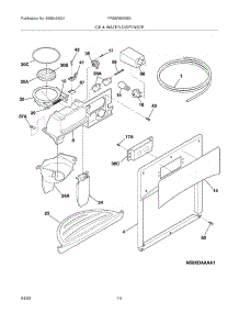 15 - Ice & Water Dispenser parts for Frigidaire Refrigerator FRS6R5EMB3 from AppliancePartsPros.com
