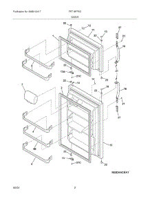 03 - Door parts for Frigidaire Refrigerator FRT18FP5DQ0 from AppliancePartsPros.com