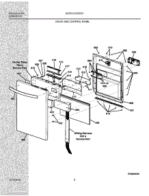 03 - Door And Control Panel parts for Electrolux Dishwasher EDW5500DSS0 from AppliancePartsPros.com