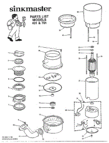 Sinkmaster Disposal Parts For Frigidaire Disposer 401 From Appliancepartspros.Com