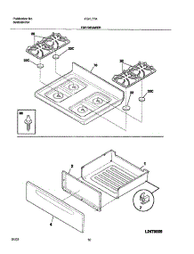 09 - Top / Drawer parts for Frigidaire Range FGFL77ABE from AppliancePartsPros.com