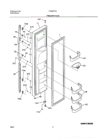 03 - Freezer Door parts for Frigidaire Refrigerator FRS23F5AW2 from AppliancePartsPros.com