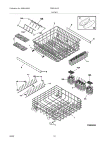 13 - Racks parts for Frigidaire Dishwasher FDBB1940DS2 from AppliancePartsPros.com