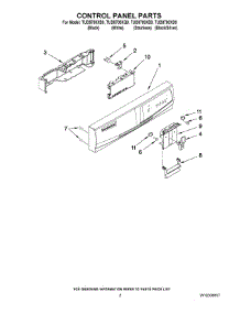 02 - Control Panel Parts parts for Estate Dishwasher TUD8700XS0 from AppliancePartsPros.com