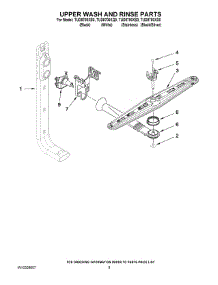 07 - Upper Wash And Rinse Parts parts for Estate Dishwasher TUD8700XD0 from AppliancePartsPros.com