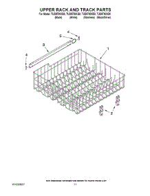 09 - Upper Rack And Track Parts parts for Estate Dishwasher TUD8700XD0 from AppliancePartsPros.com