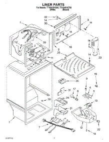 05 - Liner parts for Estate Refrigerator TT18AKXKQ00 from AppliancePartsPros.com