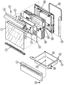 03 - Door / Drawer (H3531xux) parts for Hardwick Range H3531XUW from AppliancePartsPros.com