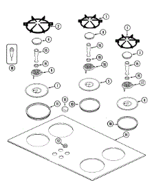 02 - Top Assembly parts for Jenn-Air Cooktop CCG2423W from AppliancePartsPros.com