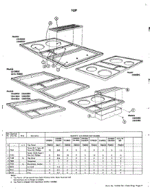 06 - Top parts for Jenn-Air Cooktop 2300 from AppliancePartsPros.com