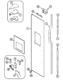 03 - Freezer Outer Door parts for Jenn-Air Refrigerator JRSD2460A from AppliancePartsPros.com