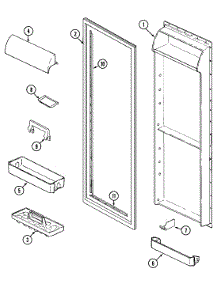 05 - Fresh Food Inner Door parts for Jenn-Air Refrigerator JRSD249KA from AppliancePartsPros.com