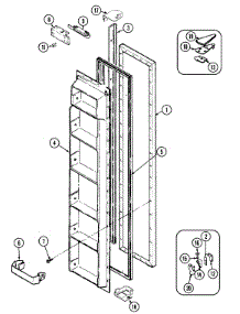 02 - Freezer Door parts for Jenn-Air Refrigerator JRS228B from AppliancePartsPros.com
