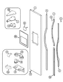 06 - Freezer Outer Door parts for Jenn-Air Refrigerator JSD2588AEB from AppliancePartsPros.com