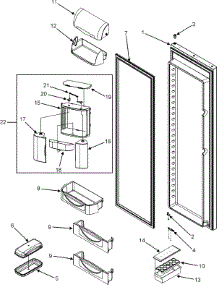 16 - Refrigerator Door (Interior) parts for Jenn-Air Refrigerator JCD2297KEF from AppliancePartsPros.com