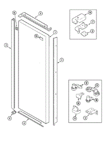 07 - Fresh Food Outer Door parts for Jenn-Air Refrigerator JCB2388GTB from AppliancePartsPros.com