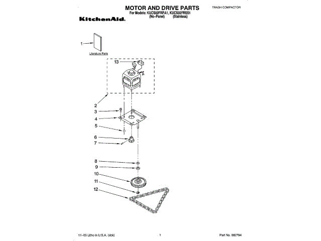 882699 Compactor Kitchenaid Tu4700xbp0 Gx900qppb3 Whirlpool
