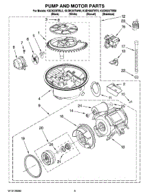 08 - Pump And Motor Parts parts for Kitchenaid Dishwasher KUDK03ITBL0 from AppliancePartsPros.com