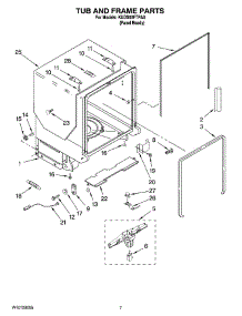 07 - Tub And Frame Parts parts for Kitchenaid Dishwasher KUDS03FTPA0 from AppliancePartsPros.com