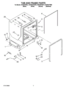 07 - Tub And Frame Parts parts for Kitchenaid Dishwasher KUDK03ITBT0 from AppliancePartsPros.com