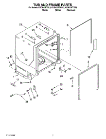07 - Tub And Frame Parts parts for Kitchenaid Dishwasher KUDK03FTSS0 from AppliancePartsPros.com
