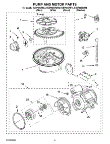 08 - Pump And Motor Parts parts for Kitchenaid Dishwasher KUDP02CRBL4 from AppliancePartsPros.com