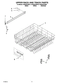 09 - Upper Rack And Track Parts parts for Kitchenaid Dishwasher KUDK02CRBS0 from AppliancePartsPros.com