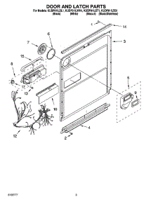 03 - Door And Latch Parts parts for Kitchenaid Dishwasher KUDP01ILBS1 from AppliancePartsPros.com