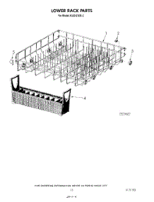 12 - Lower Rack parts for Kitchenaid Dishwasher KUDI21DS2 from AppliancePartsPros.com