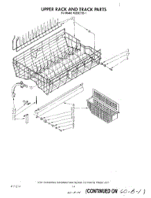 11 - Upper Rack And Track parts for Kitchenaid Dishwasher KUD121SS1 from AppliancePartsPros.com