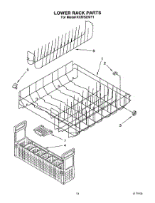 11 - Lower Rack parts for Kitchenaid Dishwasher KUDS230Y1 from AppliancePartsPros.com