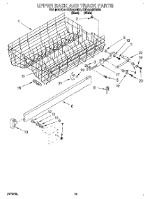 10 - Upper Rack And Track parts for Kitchenaid Dishwasher KUDG23HB0 from AppliancePartsPros.com