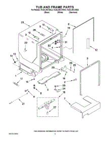 05 - Tub And Frame Parts parts for Kitchenaid Dishwasher KUDL40CVBL3 from AppliancePartsPros.com