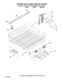09 - Upper Rack And Track Parts parts for Kitchenaid Dishwasher KUDL40CVBL3 from AppliancePartsPros.com