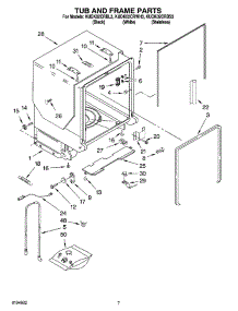 07 - Tub And Frame Parts parts for Kitchenaid Dishwasher KUDK02CRBS3 from AppliancePartsPros.com