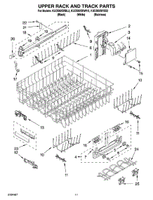 09 - Upper Rack And Track Parts parts for Kitchenaid Dishwasher KUDS02SRBL2 from AppliancePartsPros.com