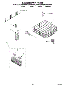 11 - Lower Rack Parts, Optional Parts (Not Included) parts for Kitchenaid Dishwasher KUDP02CRBT2 from AppliancePartsPros.com