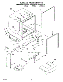 07 - Tub And Frame Parts parts for Kitchenaid Dishwasher KUDS02SRWH1 from AppliancePartsPros.com