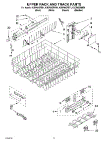 09 - Upper Rack And Track Parts parts for Kitchenaid Dishwasher KUDP02CRBL1 from AppliancePartsPros.com