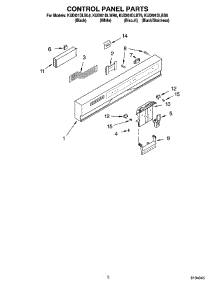 02 - Control Panel Parts parts for Kitchenaid Dishwasher KUDI01DLBL6 from AppliancePartsPros.com