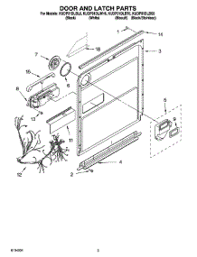 03 - Door And Latch Parts parts for Kitchenaid Dishwasher KUDP01DLWH6 from AppliancePartsPros.com