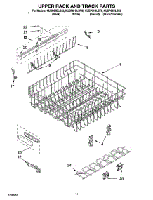 09 - Upper Rack And Track Parts parts for Kitchenaid Dishwasher KUDP01DLWH5 from AppliancePartsPros.com
