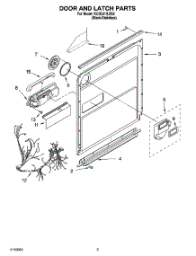 03 - Door And Latch Parts parts for Kitchenaid Dishwasher KUDL01ILBS5 from AppliancePartsPros.com