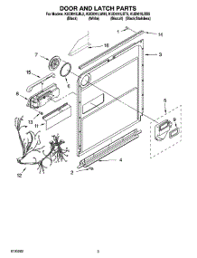 03 - Door And Latch Parts parts for Kitchenaid Dishwasher KUDI01ILBL5 from AppliancePartsPros.com