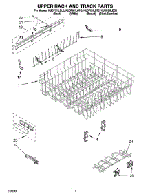 09 - Upper Rack And Track Parts parts for Kitchenaid Dishwasher KUDP01ILBS5 from AppliancePartsPros.com