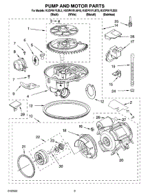 08 - Pump And Motor Parts parts for Kitchenaid Dishwasher KUDP01FLBT3 from AppliancePartsPros.com